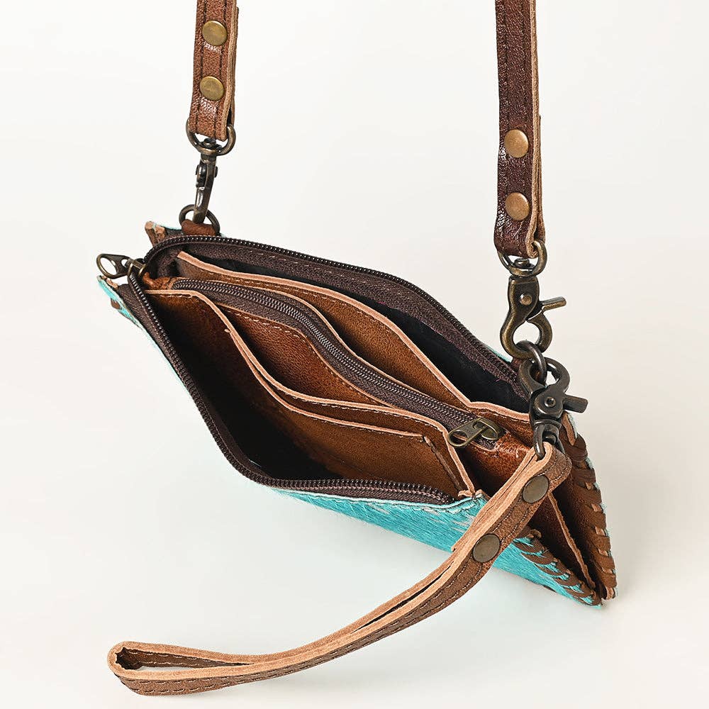 American Darling Handcrafted Braided Hair-On Cowhide Crossbody Bag - ADBG535CHEGO