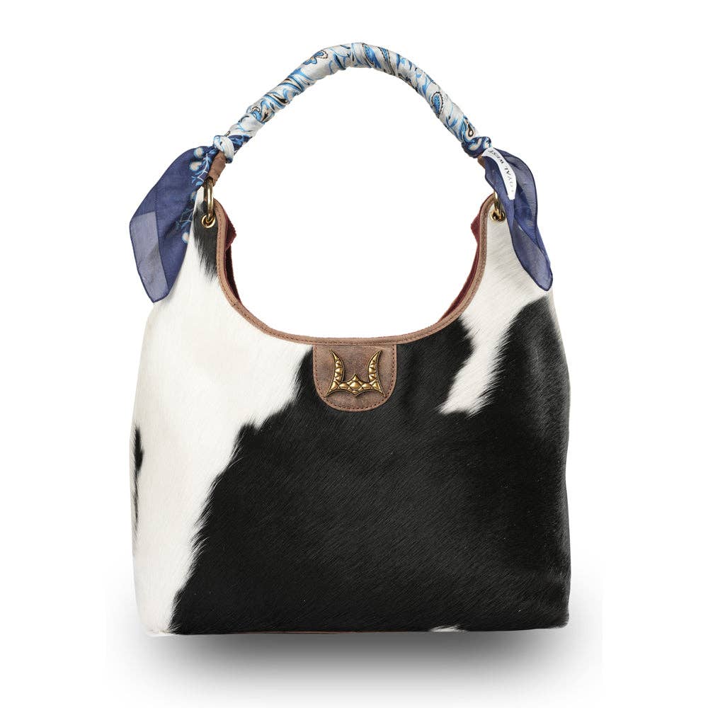 Myra Bag - LW Medium Purse - Black & White Cowhide - Black & White
