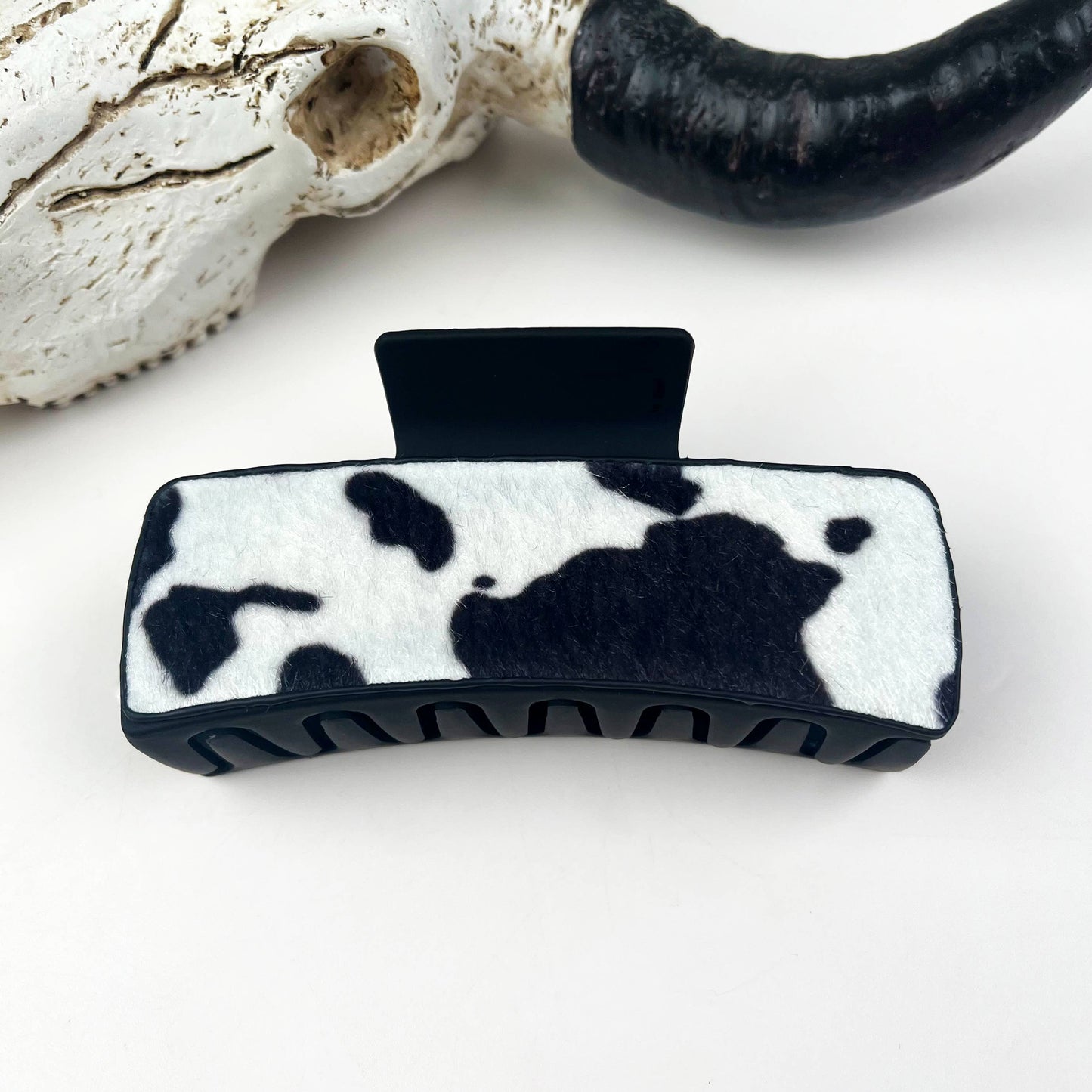 Western cowboy vintage leather hair claw clip - 90019