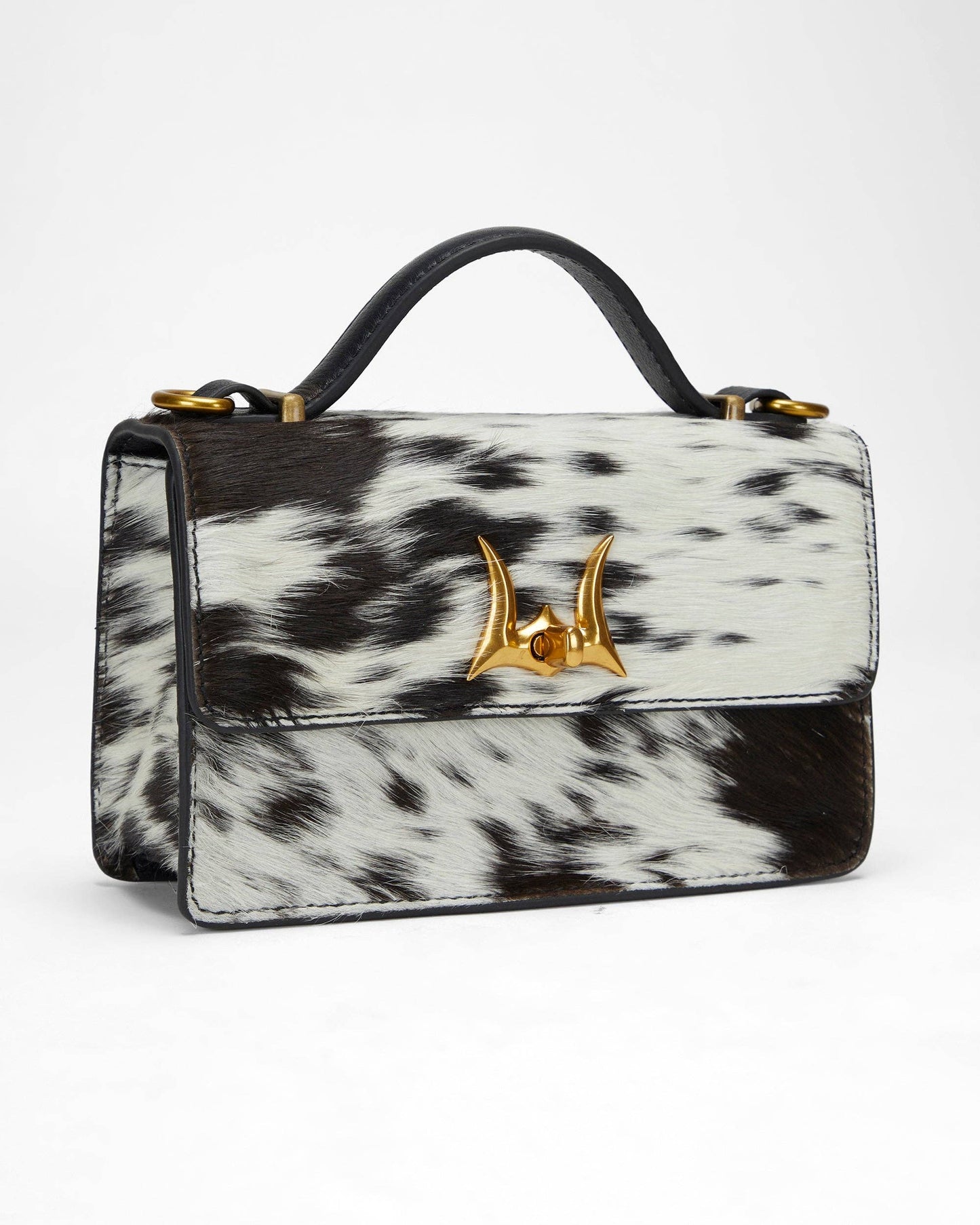 Loyal West - Valencia Leather Bag - Black & White Cowhide