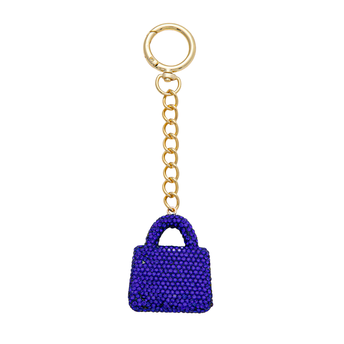 Simply Jewels - Bedazzled Purse Bag Charm Keychain round gold clip BC-21WB0258 - BC-21WB0262
