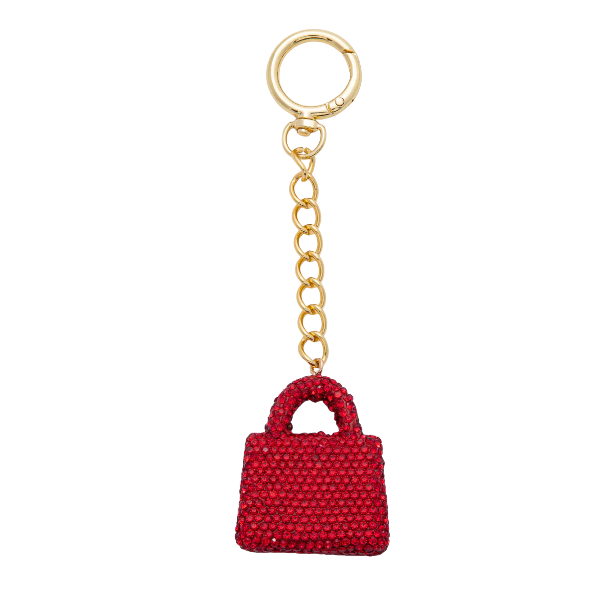 Simply Jewels - Bedazzled Purse Bag Charm Keychain round gold clip BC-21WB0258 - BC-21WB0262