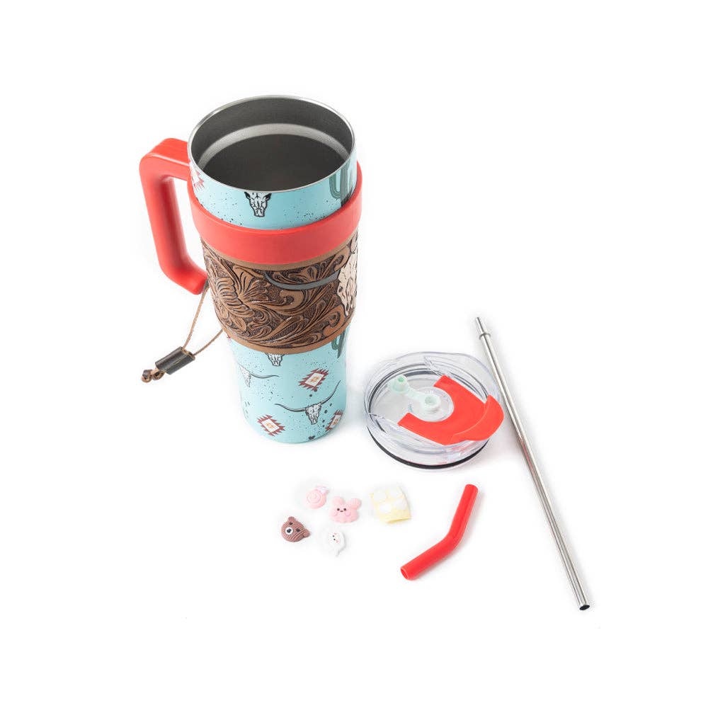 Myra Bag - Wide Wyoming Tumbler In Sea Blue - WITH TOOLING