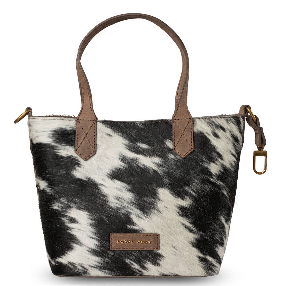 Myra Bag - Dakota Medium CrossBody - Black & White Cowhide - Black & White