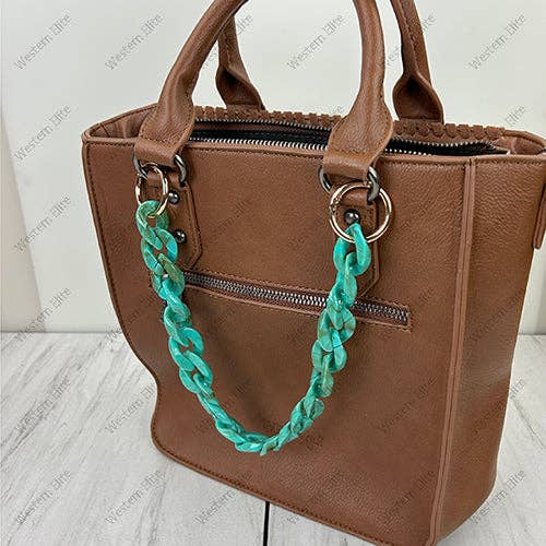 Western Elite Jewelry - PC260418-20             13'' Blue resin Purse chain