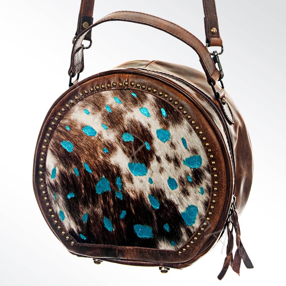 LS Western - ADBG691 American Darling Handcrafted Hair-On Cowhide Western Leather Canteen Bag - ADBG691