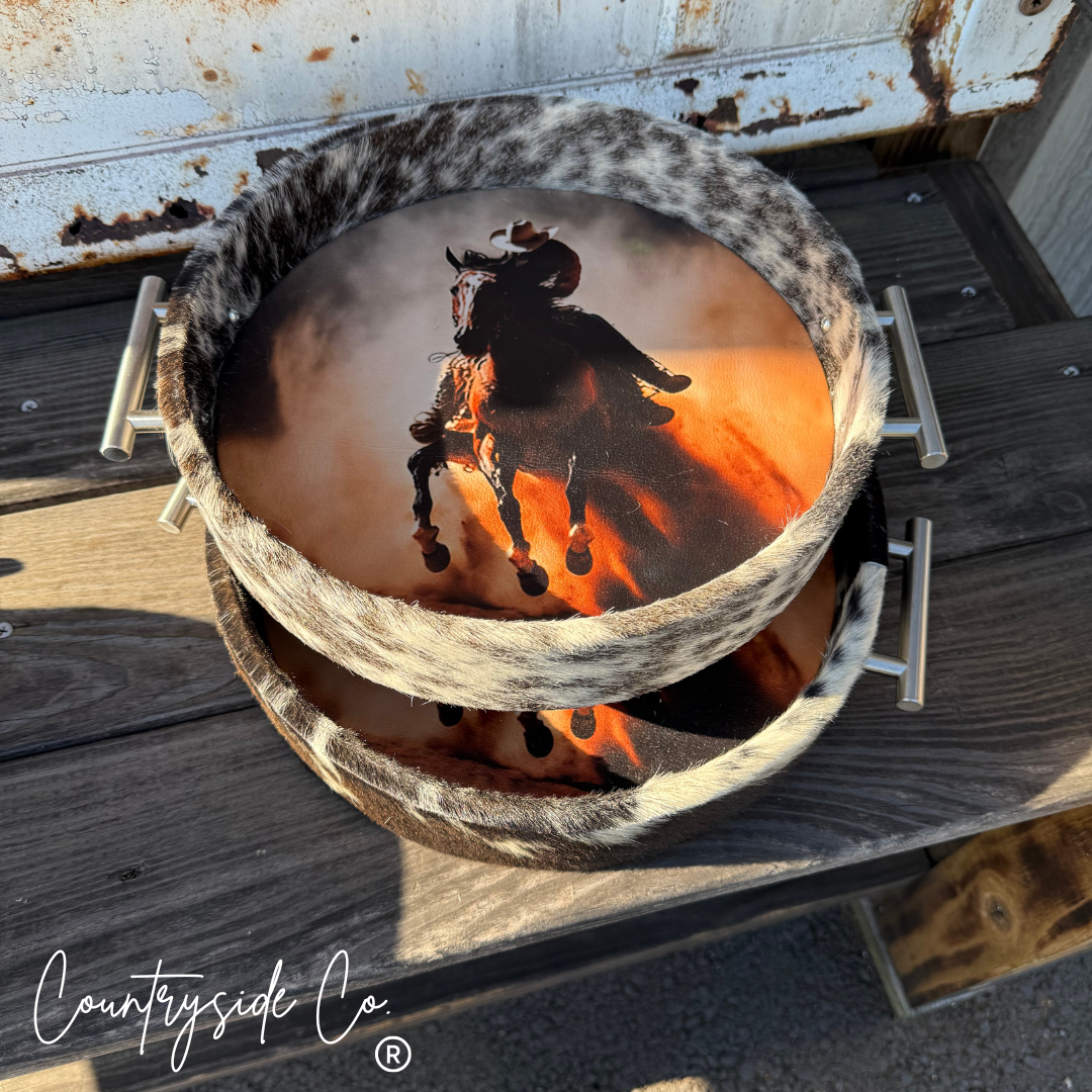 Countryside Co. - Rodeo Cowhide Circle Tray