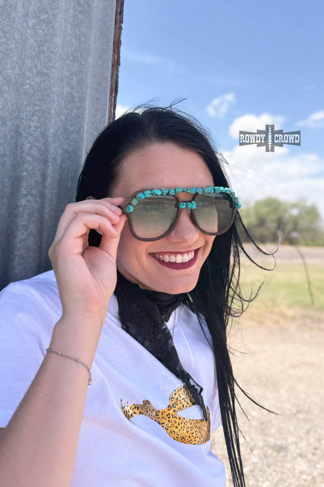 Rowdy Crowd Clothing - Sonoma Sunset Sunglasses - Turquoise Bridge