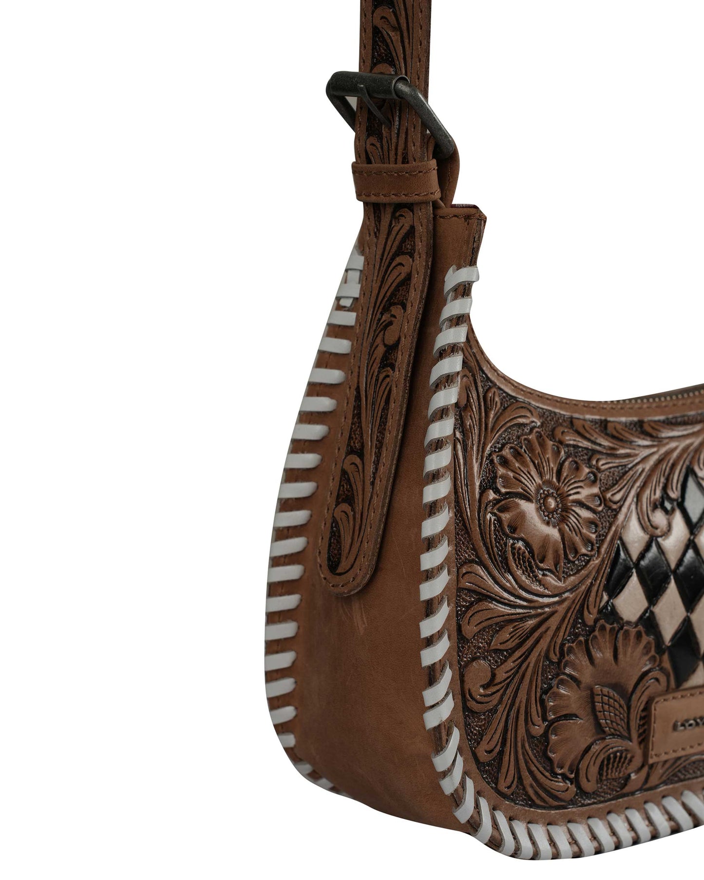 Loyal West - HANDTOOLED DANNIA MEDIUM PURSE – CHECKERED EDITION