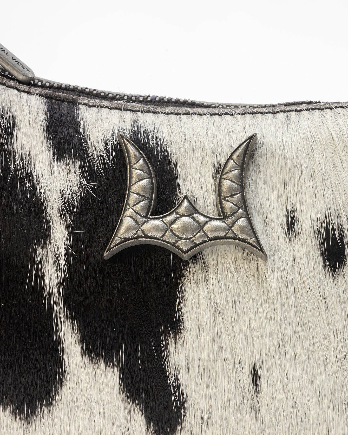 Loyal West - Dannia Medium Purse In Black & White Cowhide