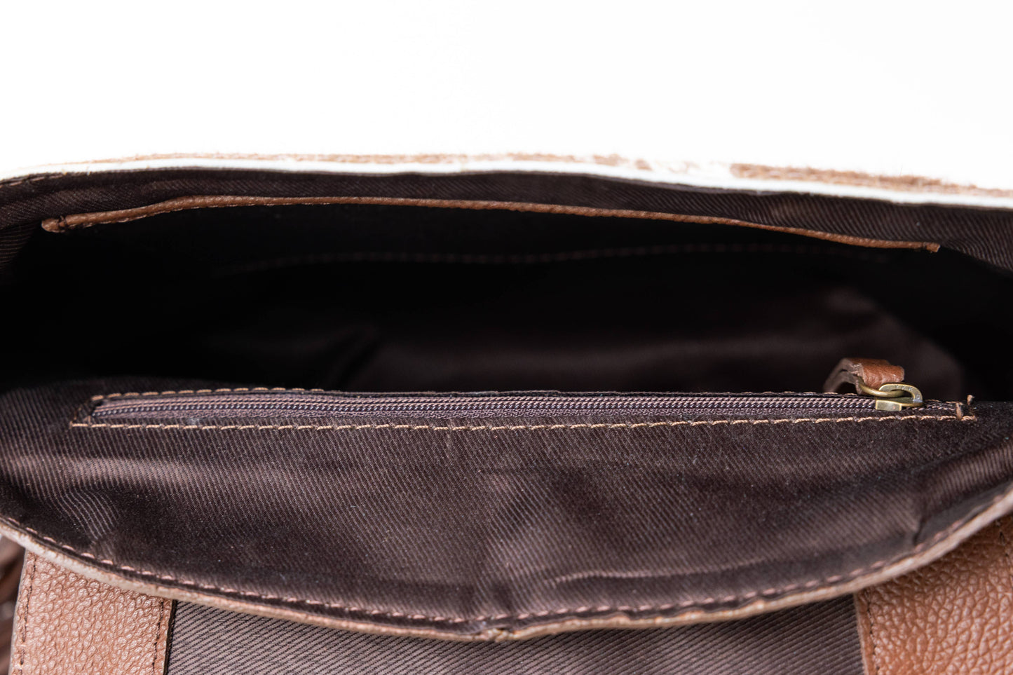 Brown Saddle Purse with Butterfly Fringe