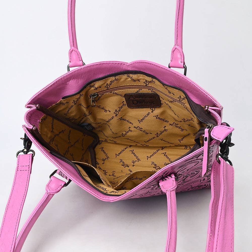 American Darling Tote Hand Tooled Genuine Western Leather Women Bag - ADBG1473C