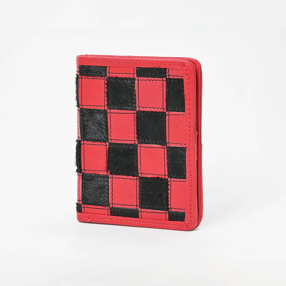 LS Western - ADBGM1095 American Darling Checkered Hair on Hide & Leather Bifold Wallet - ADBGM1095D
