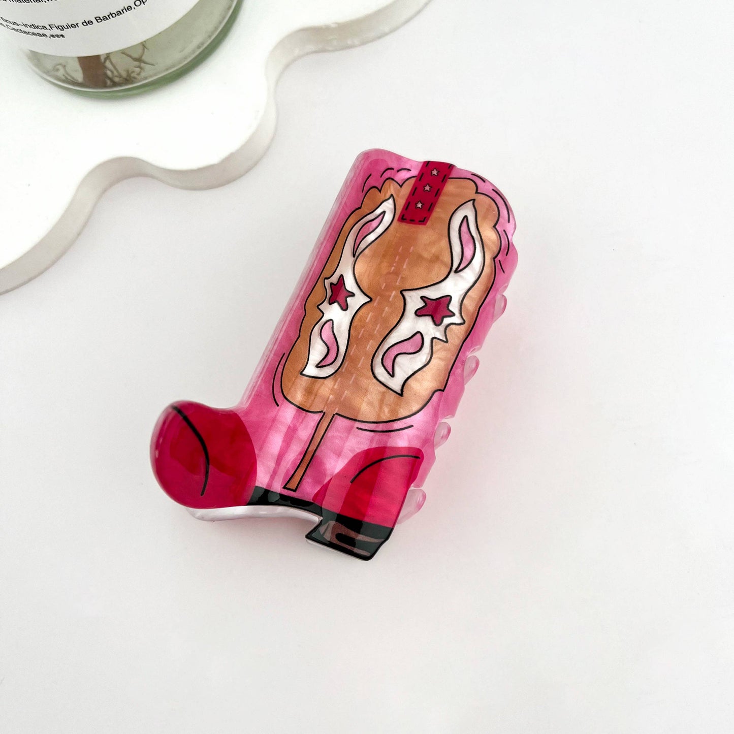 mildstyles - Cowboy Boots Acrylic Hair Claw Clip - A