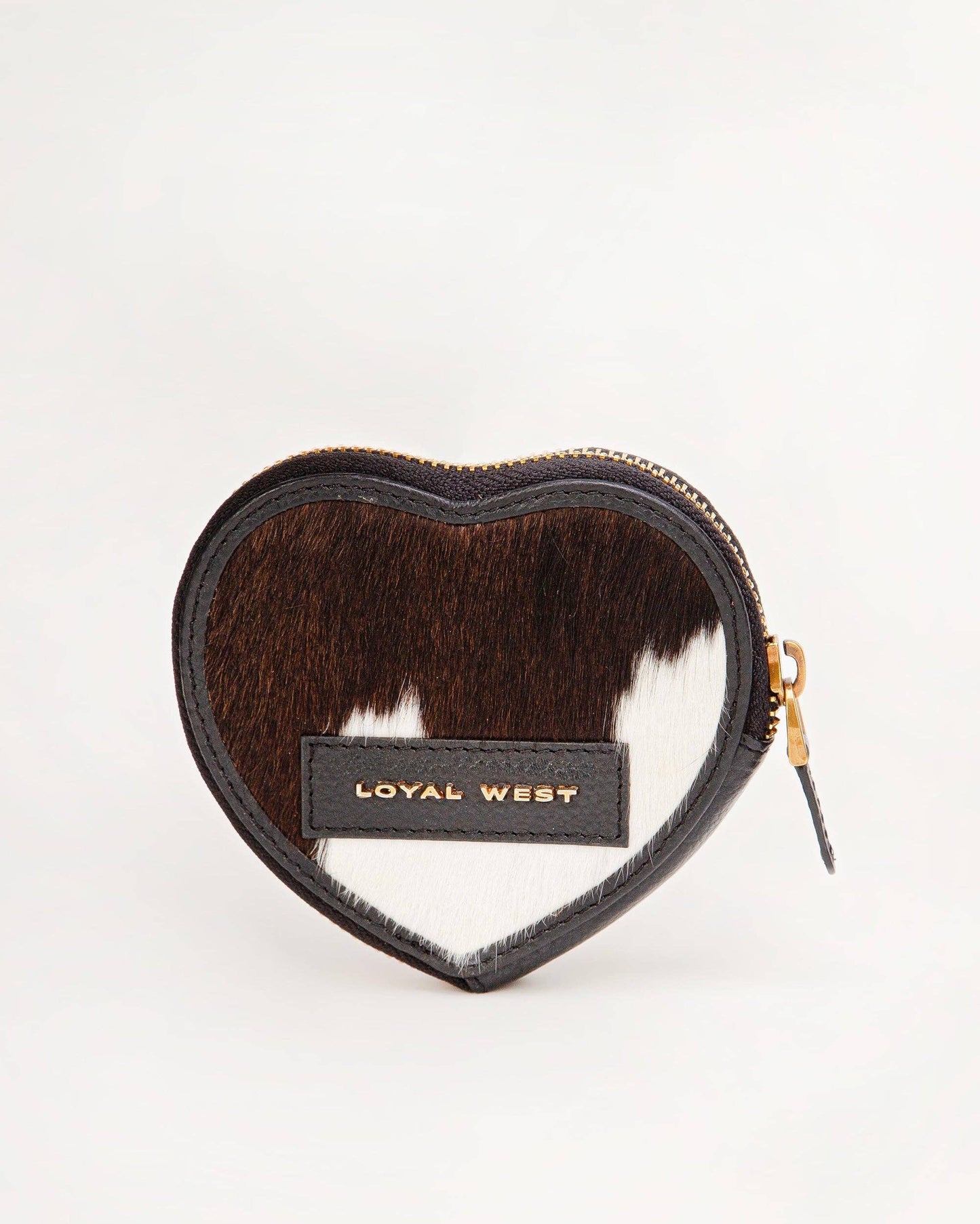 Loyal West - Black & White Cowhide Cupid Coin Pouch