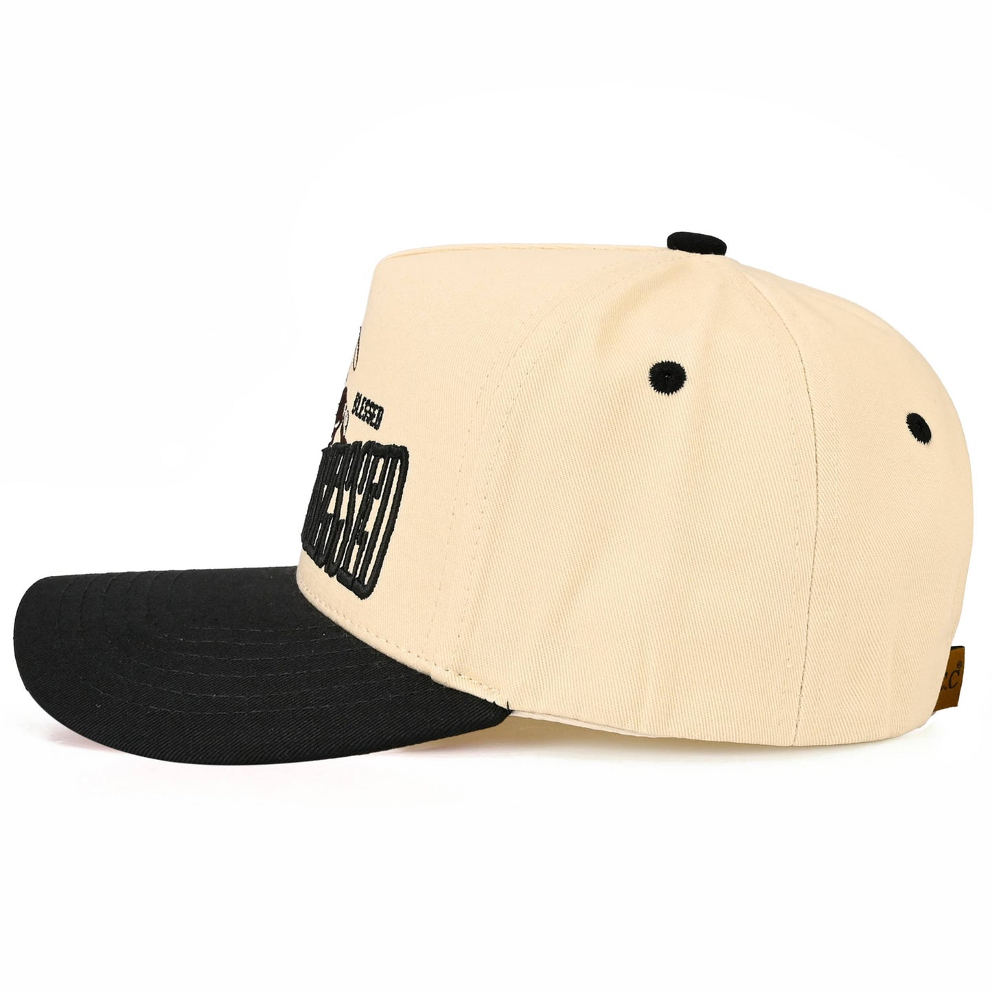 Hana - C.C COWBOY OBSESSED Embroidered Cotton Trucker Cap - Brown/Pink