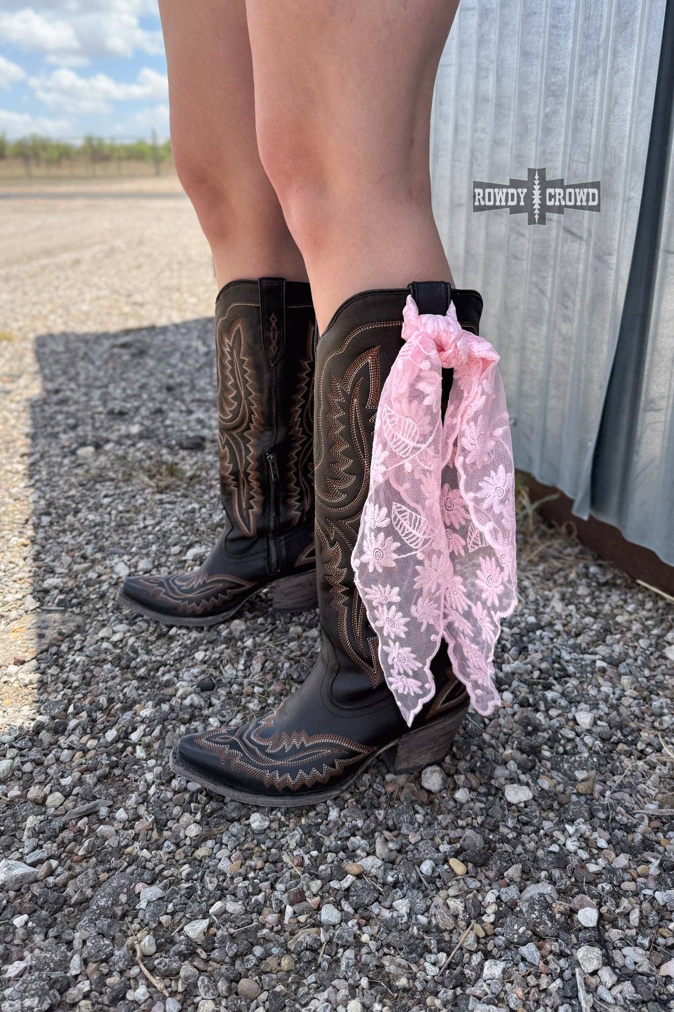 Rowdy Crowd Clothing - Dolled Up Lace Wild Rags - Blue