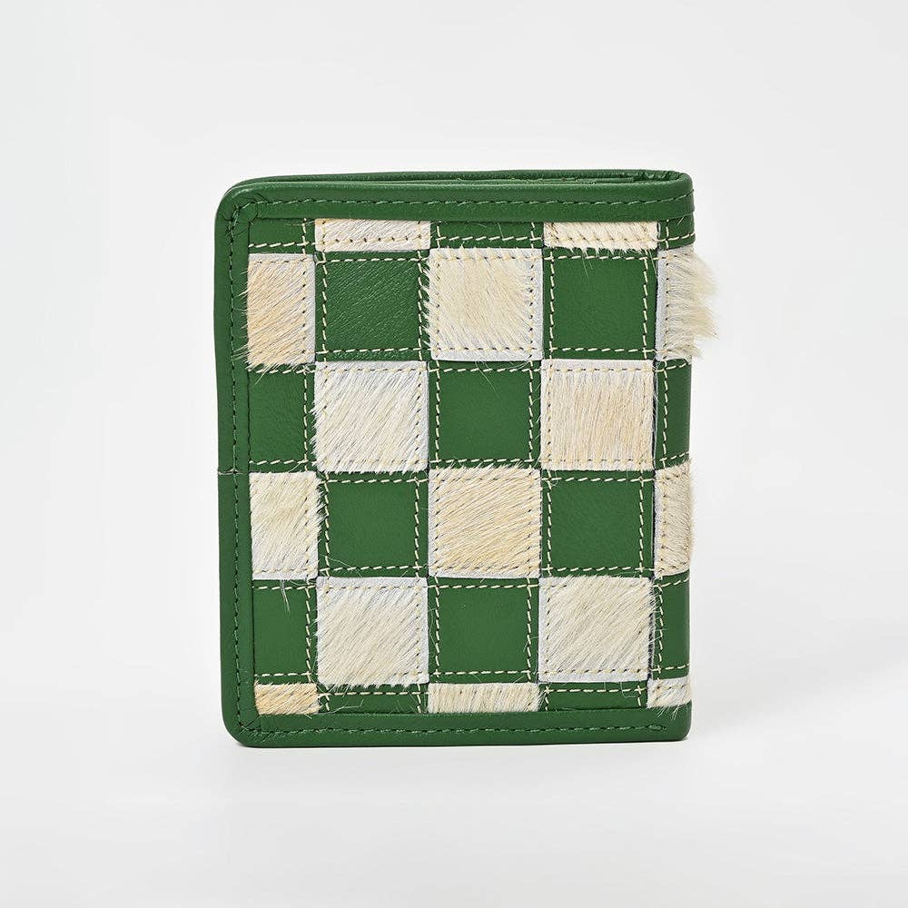 LS Western - ADBGM1095 American Darling Checkered Hair on Hide & Leather Bifold Wallet - ADBGM1095C