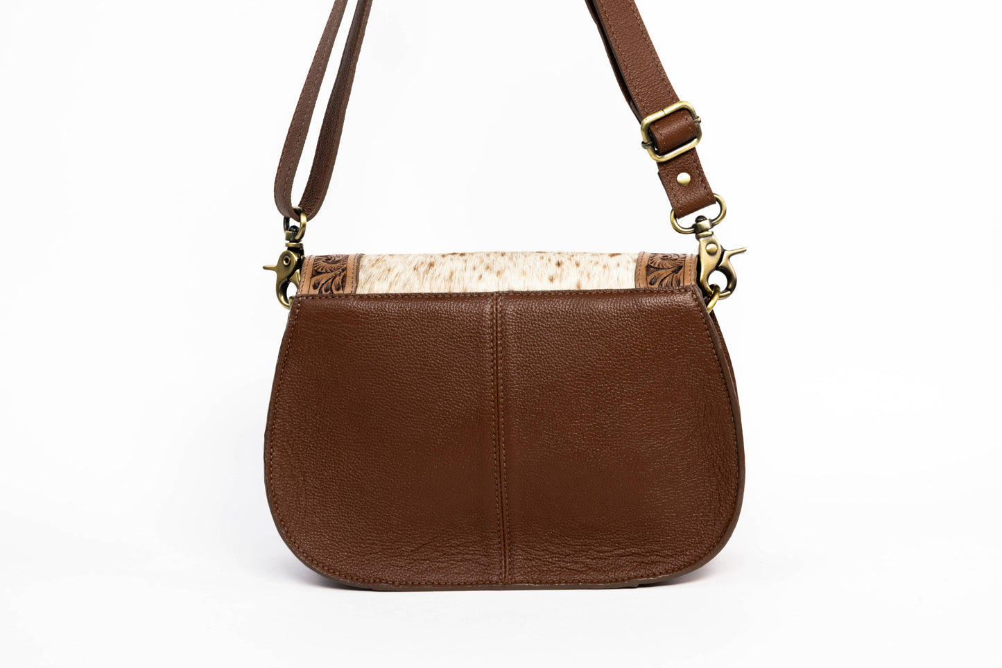 Leather Impressions Inc - Brown Scalloped Flap Purse with Butterfly ABHB 18-25206