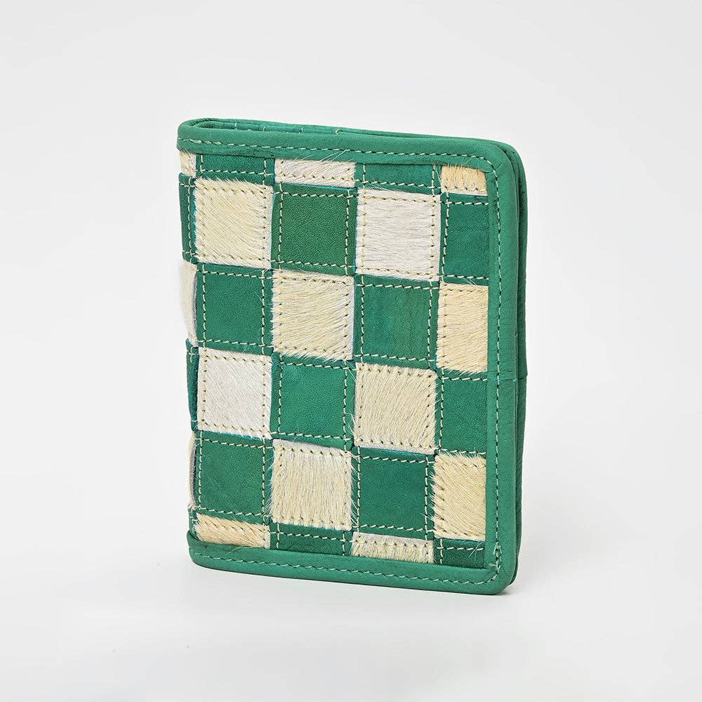 LS Western - ADBGM1095 American Darling Checkered Hair on Hide & Leather Bifold Wallet - ADBGM1095C
