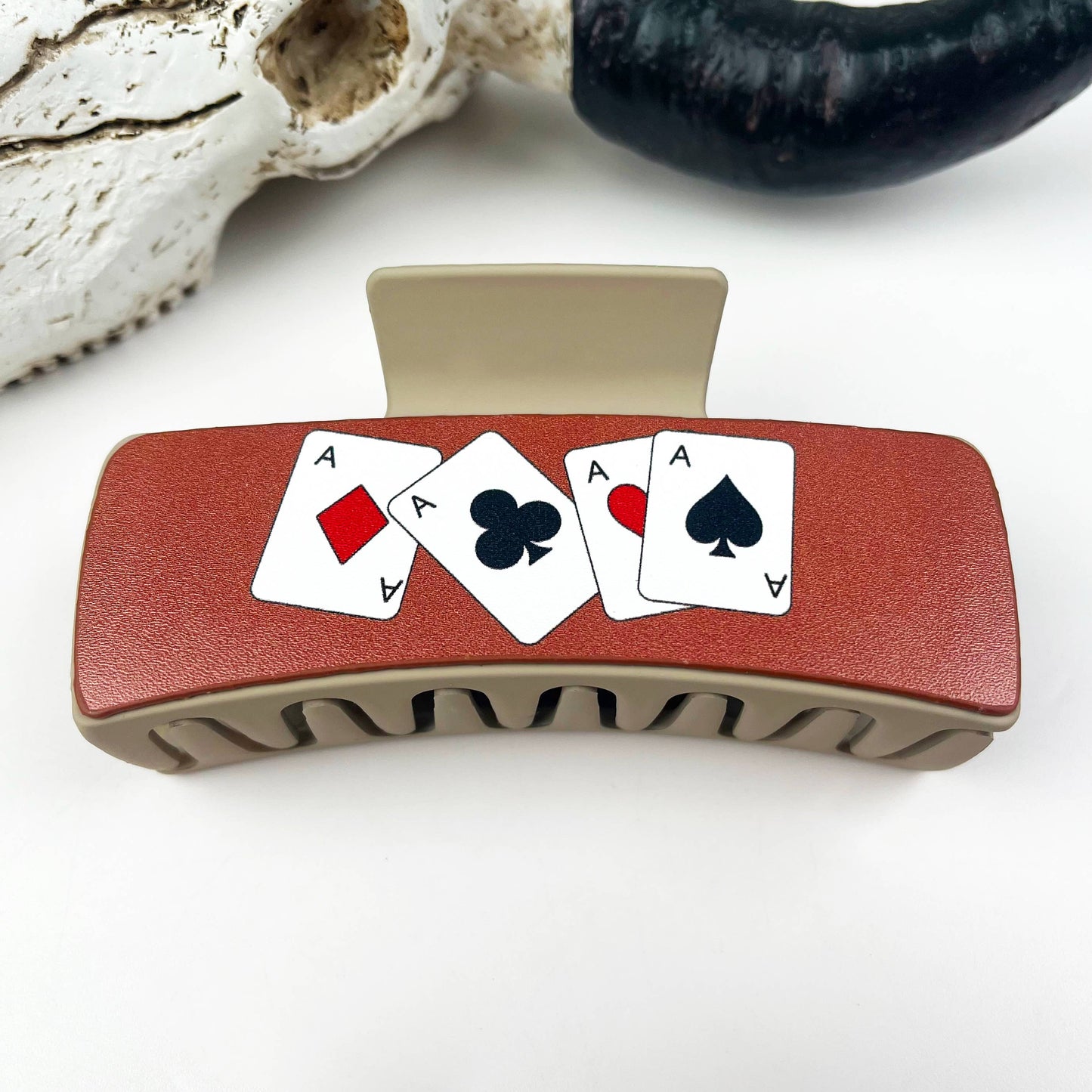 mildstyles - Western cowboy vintage leather hair claw clip - 90042