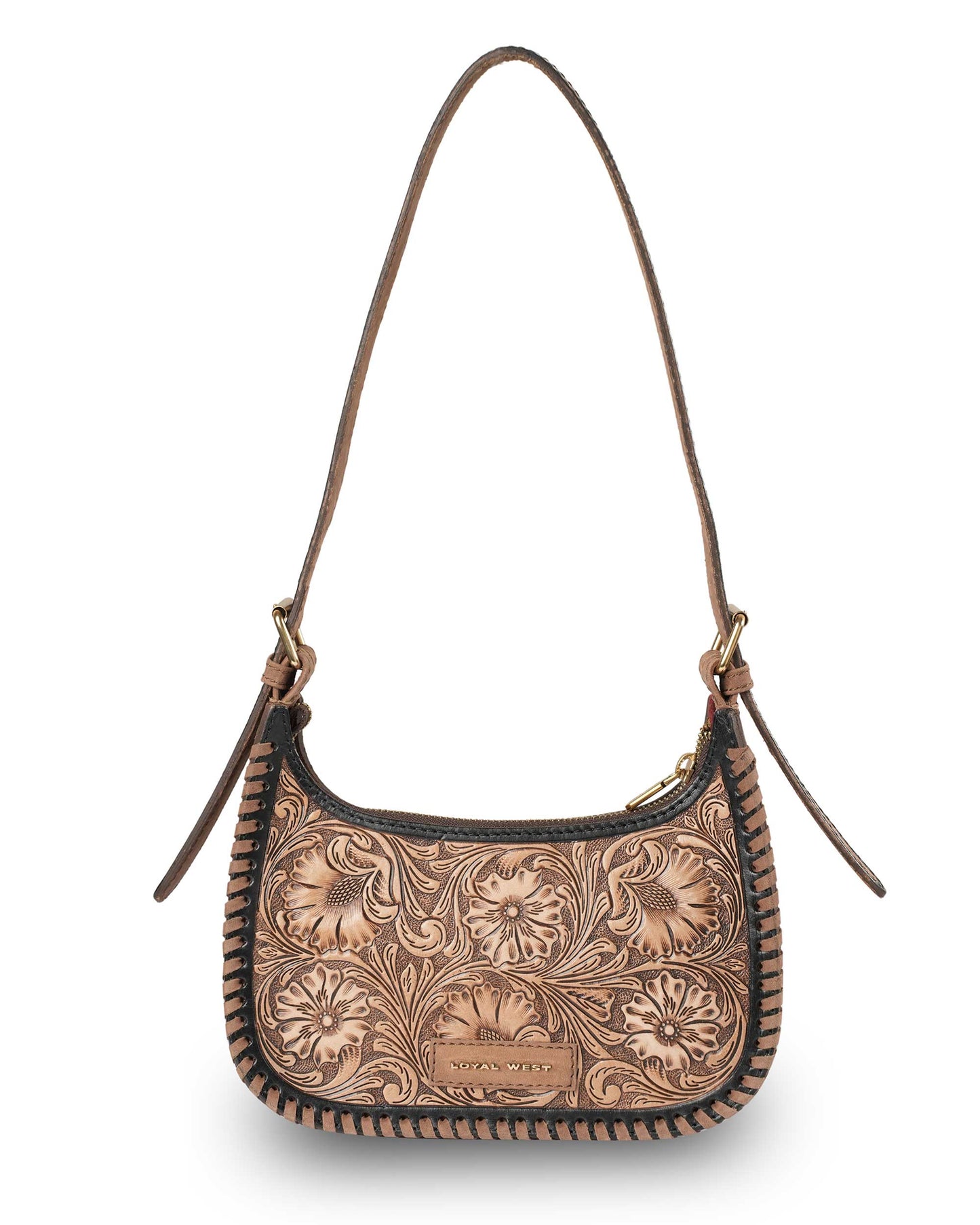 Loyal West - Handtooled Dannia Medium Purse - Distressed Brown - NaN / Distressed Brown