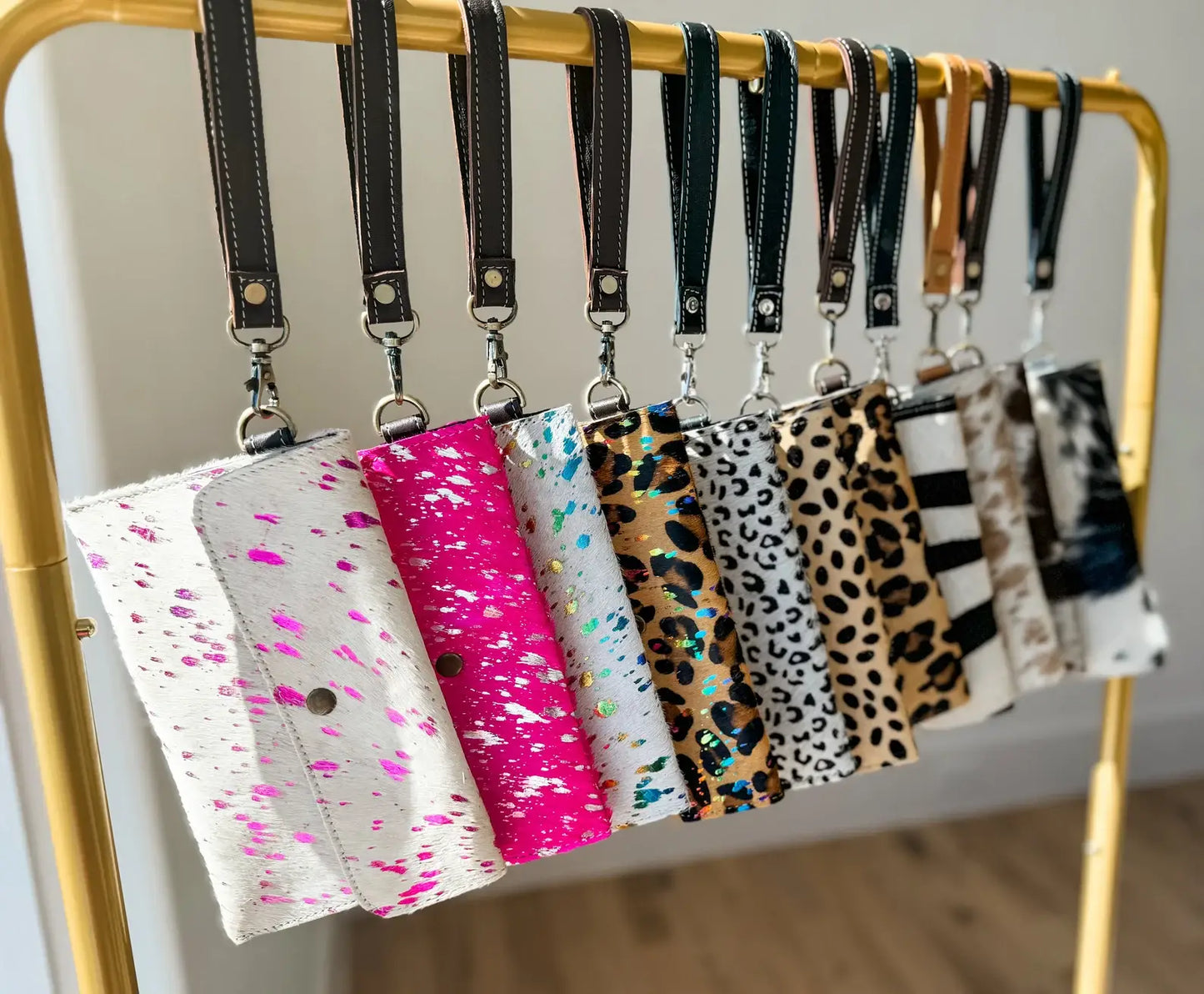 Boho Ranch Shop - Cowhide Wristlet Wallet Western Genuine HairOn Cowhide Bag - ZEBRA