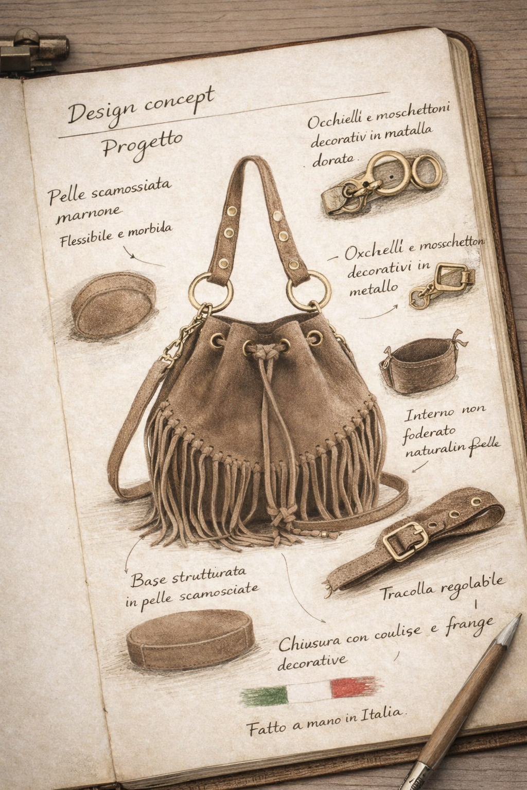 ITALIAN'S LEATHER - EMANUELA - Suede leather - Cuero
