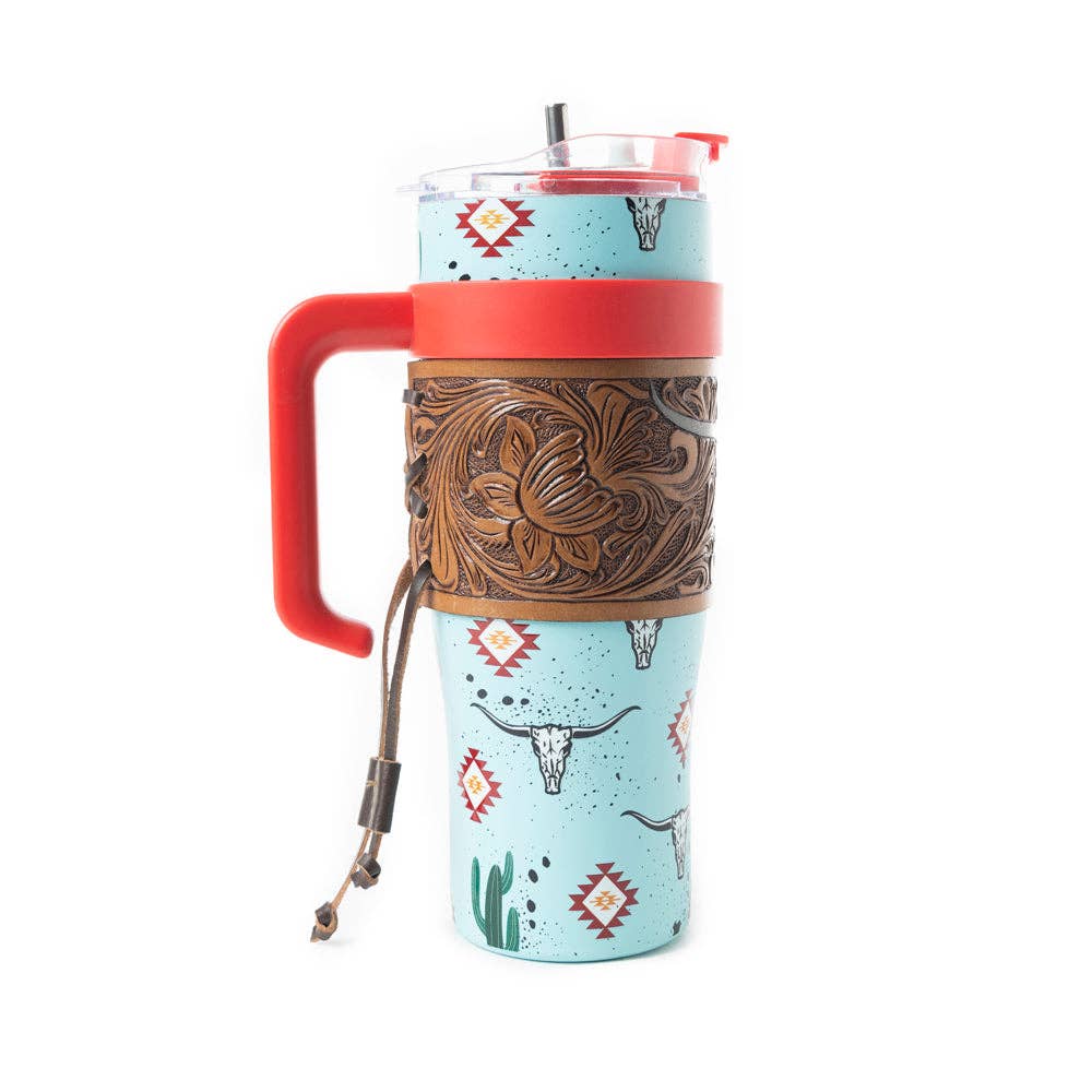 Myra Bag - Wide Wyoming Tumbler In Sea Blue - WITH TOOLING