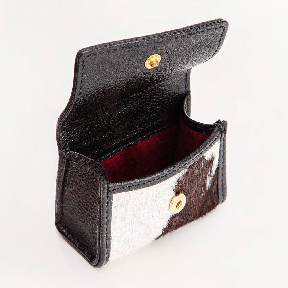 Myra Bag - Loyal West Gloriana Clip On Bag Charm Black And White - Black And White Cowhide / Single