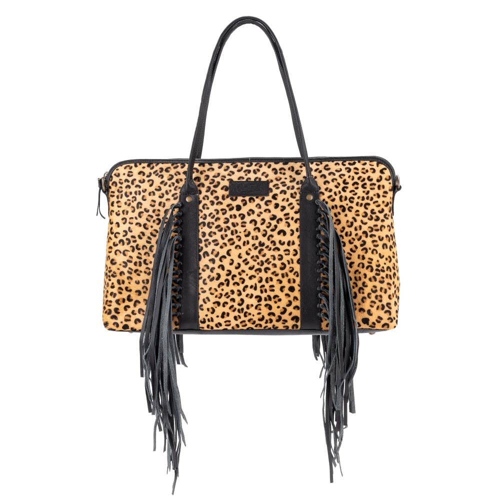 Full Grain Leather & Cowhide Weekender - Women's - Deer Print