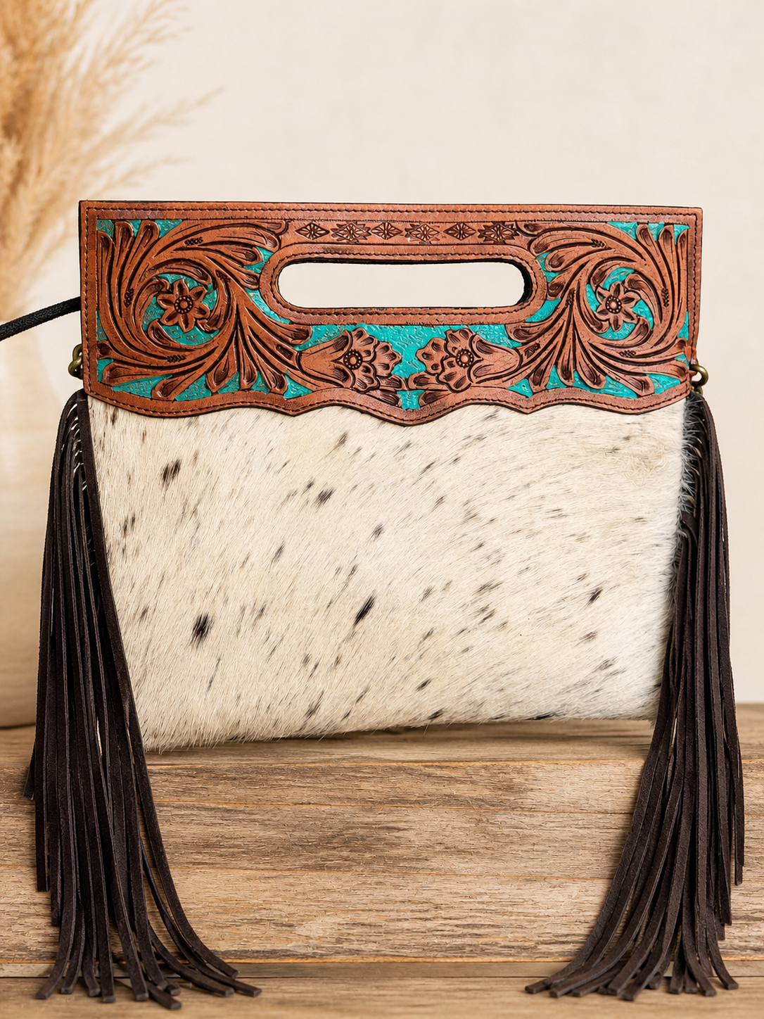 Turquoise Trail Fringe Clutch