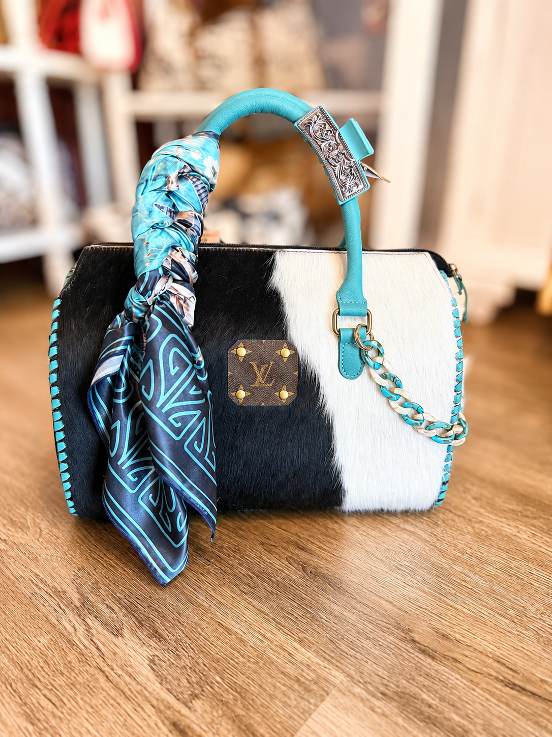 Upcycled Large speedy handbag with accessories!