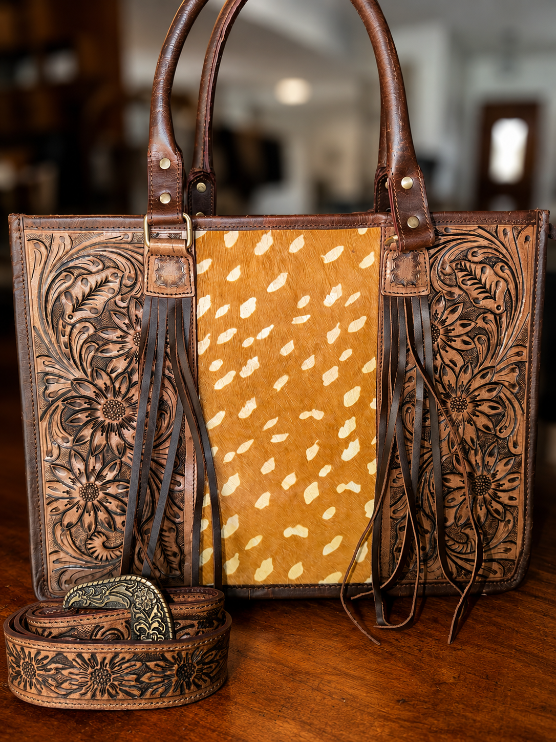 Golden Fawn Hair-on-Hide tote CC!