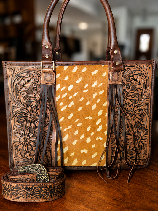 Golden Fawn Hair-on-Hide tote CC!