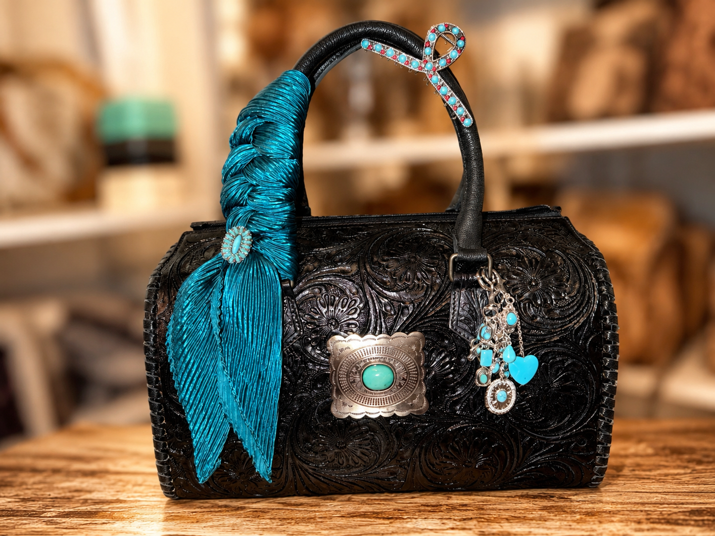 Rio Royale large speedy handbag with a 6 piece bougie bundle accessory set!
