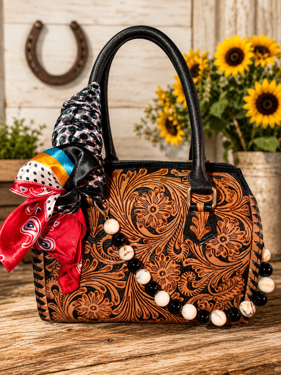 Black Canyon Belle medium speedy handbag with accessories, set included