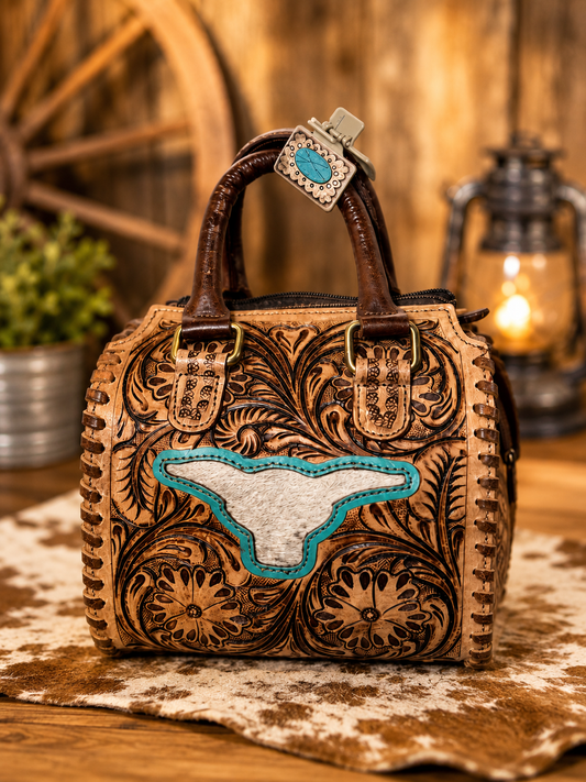 Cowgirl Legacy small speedy handbag handbag with crossbody strap and clip included!