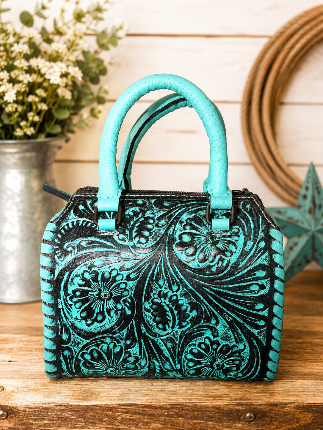 Desert lagoon small speedy handbag with crossbody strap included