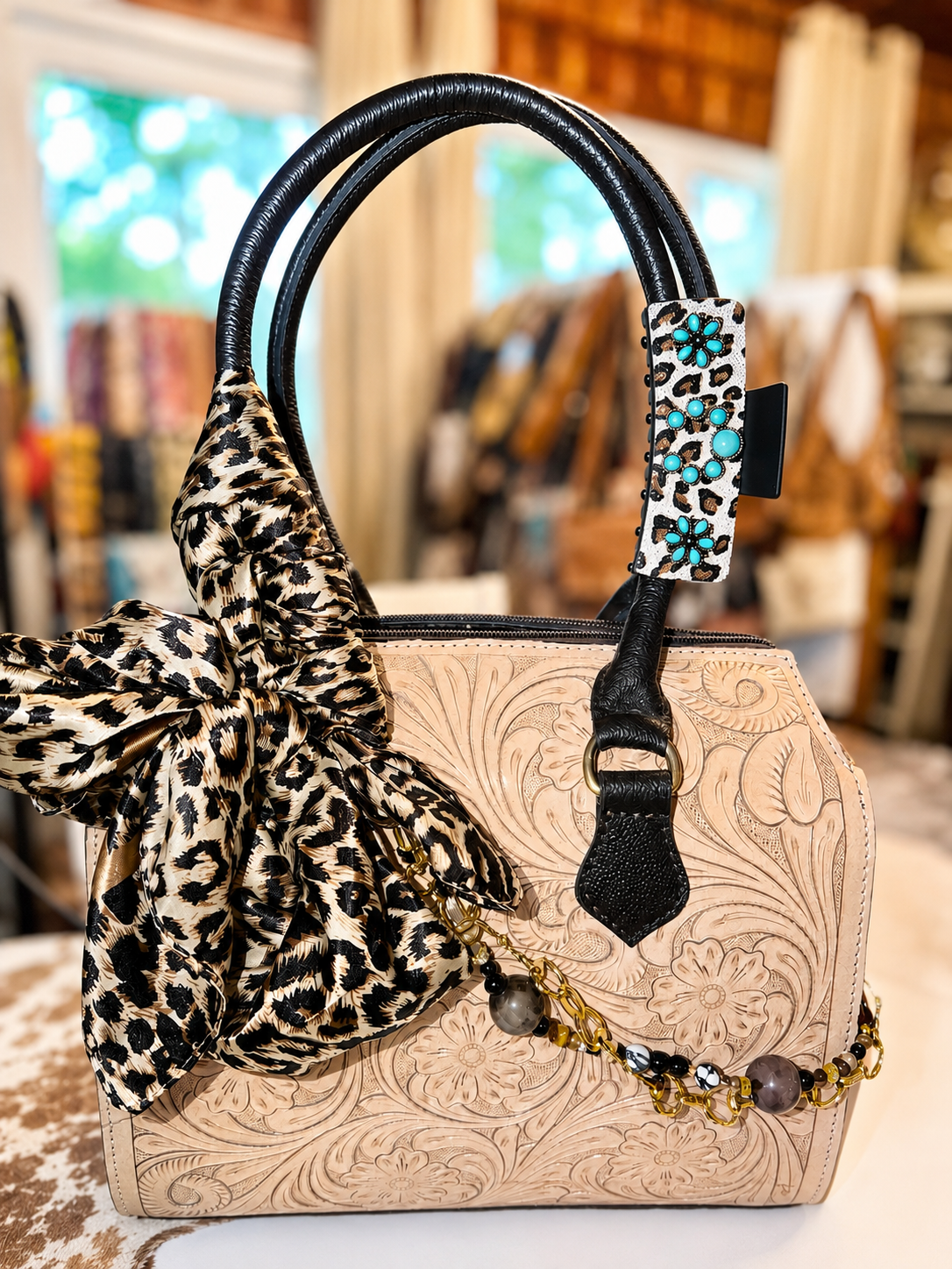 The Leopard Luxe medium sleek speedy handbag- 10x10x5