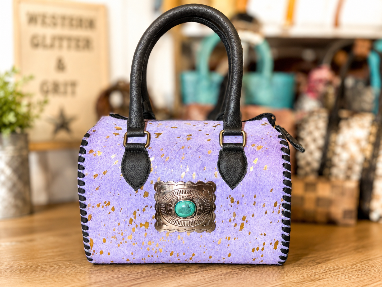 Lavender Luxe medium speedy handbag with Crossbody strap