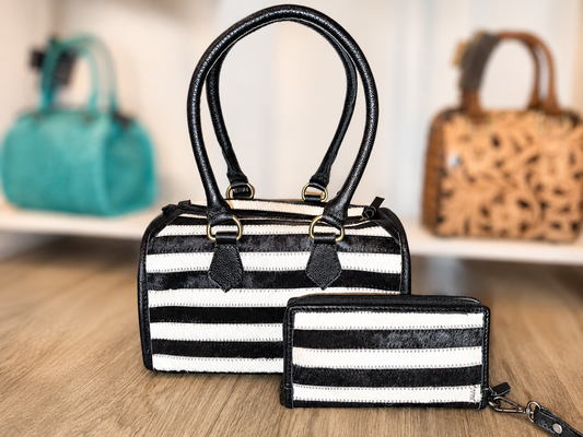 The Jailhouse Cowhide speedy hand bag set!