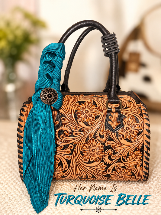Turquoise Belle medium speedy with ribbed rag and slide included!