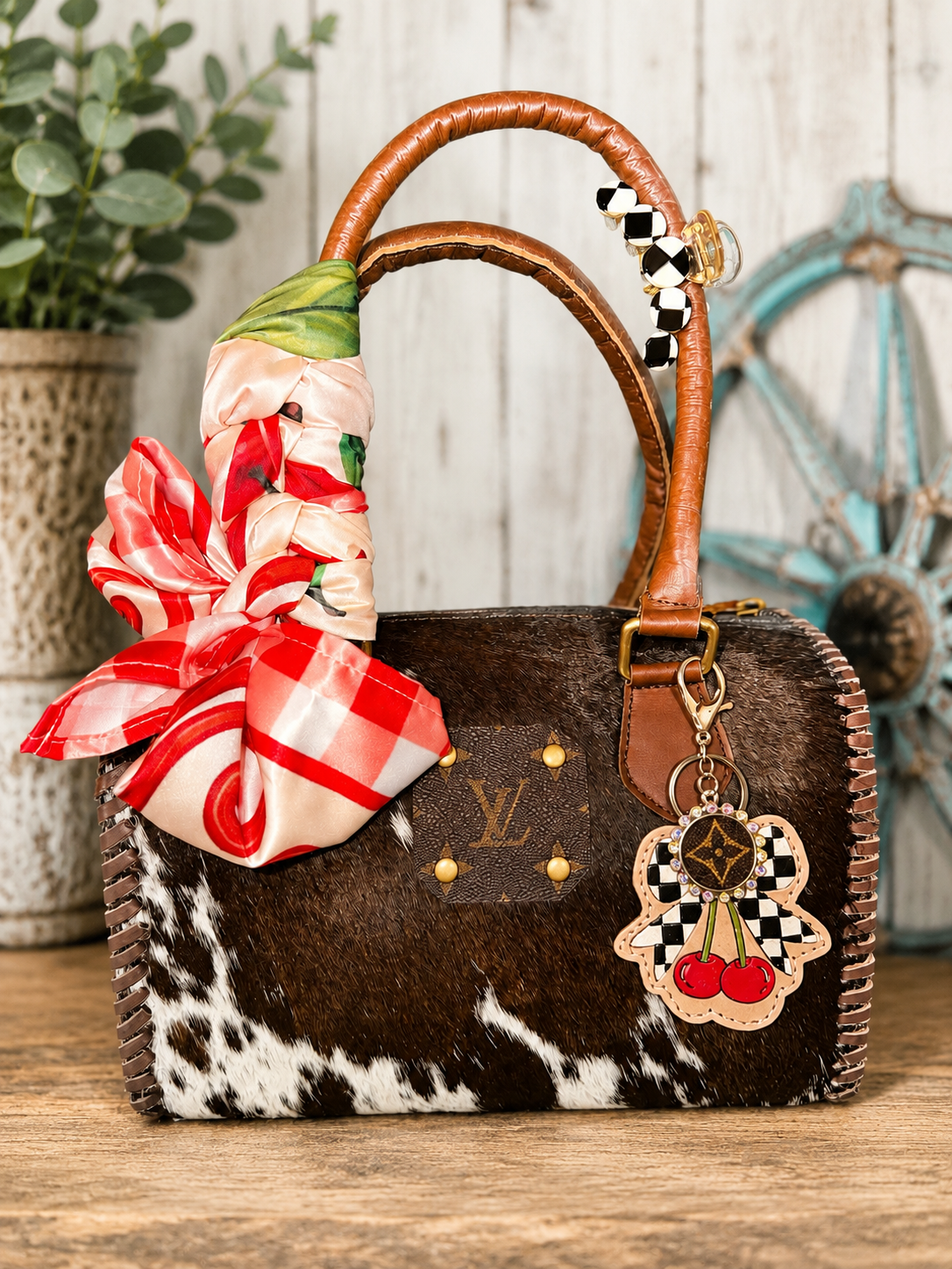 Upcycled LV medium speedy with accessories!