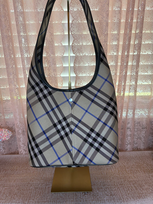 Burberry Check-Pattern Tote Bag