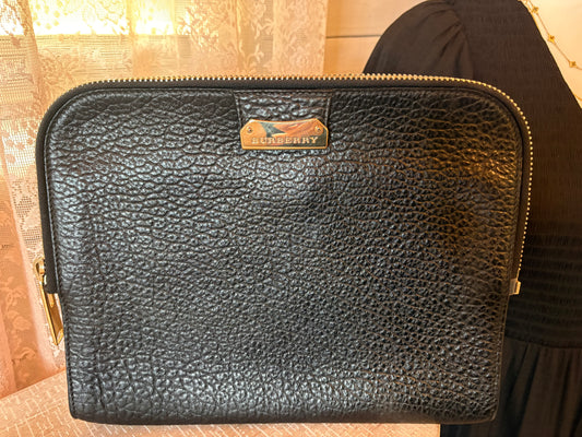 Burberry Black Leather Clutch/ Pouch