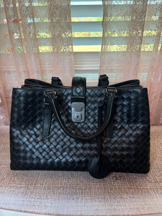 Bottega Veneta Roma Medium Tote – Black Leather