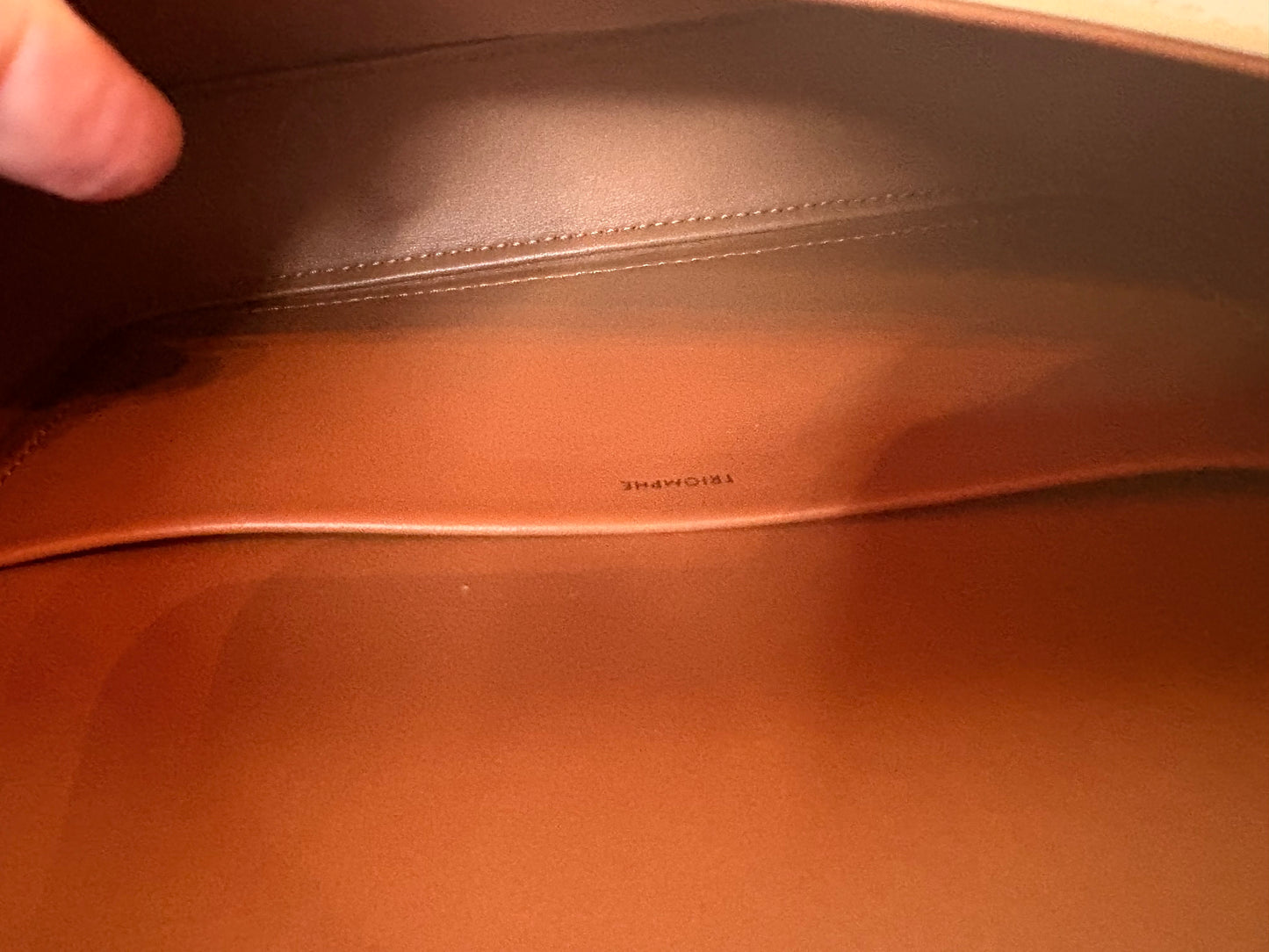 Canvas Calfskin Triomphe Shoulder Bag White