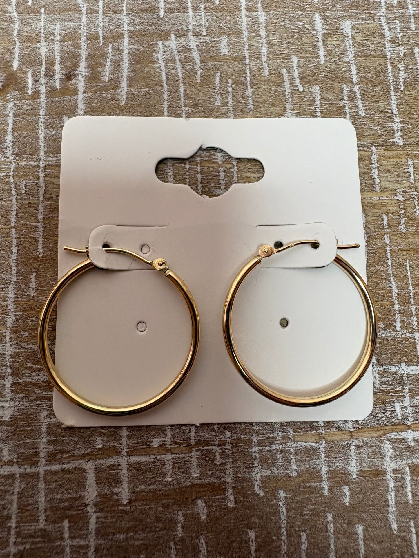 14K Solid Gold Hoop Earrings