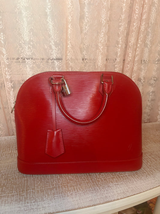 Louis Vuitton Epi Carmine Alma PM- Rare Find